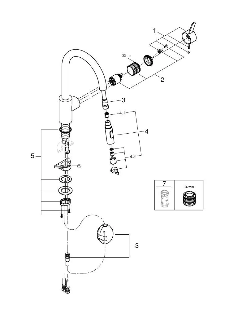 Grifería Grohe Eurosmart monomando Detalle 32