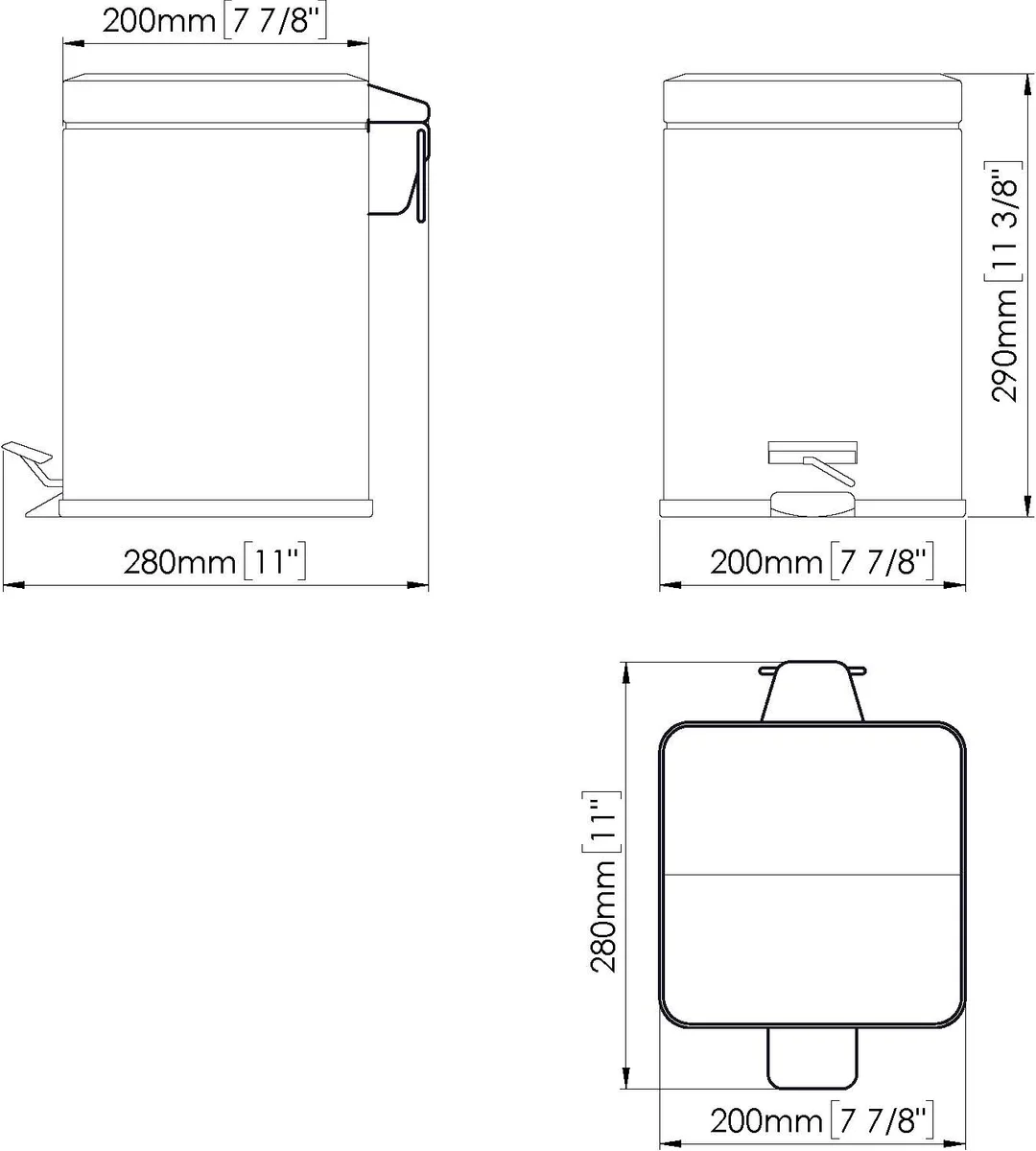 Papelera pedal Mediclinics 6L Detalle 2
