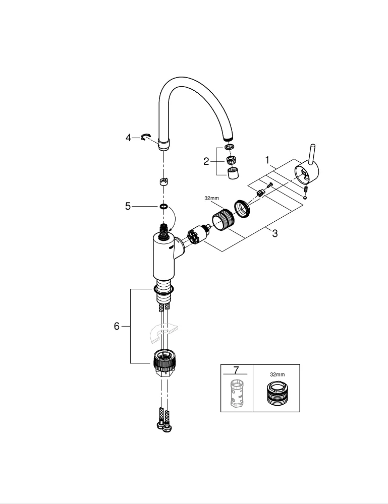Grohe Concetto monomando extraíble Detalle 20