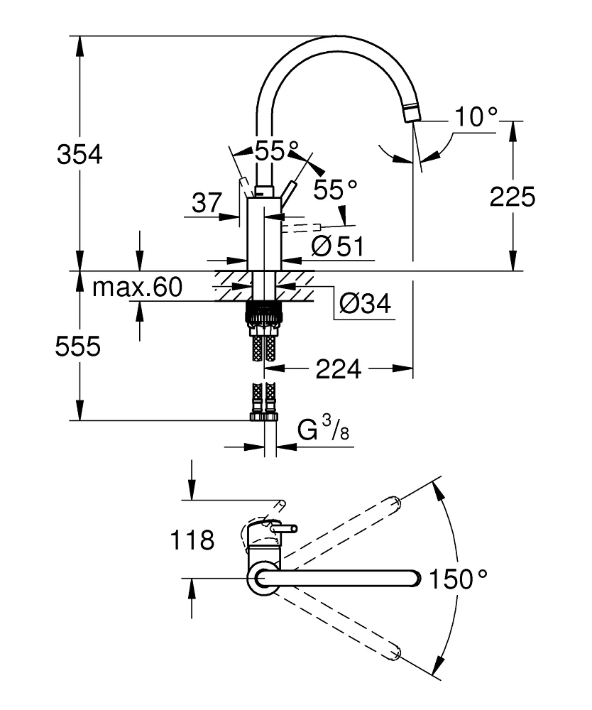 Grohe Concetto monomando extraíble Detalle 19