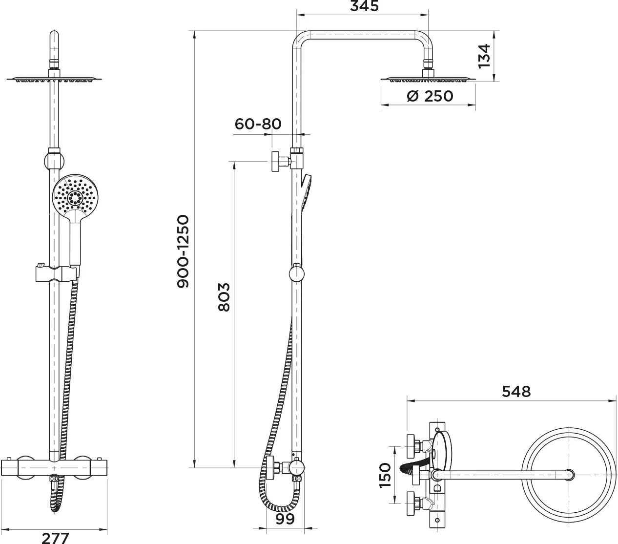 Stillo Hades columna termostática Detalle 11